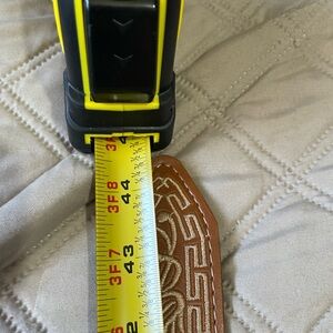 Brown Embroidered Leather Strap